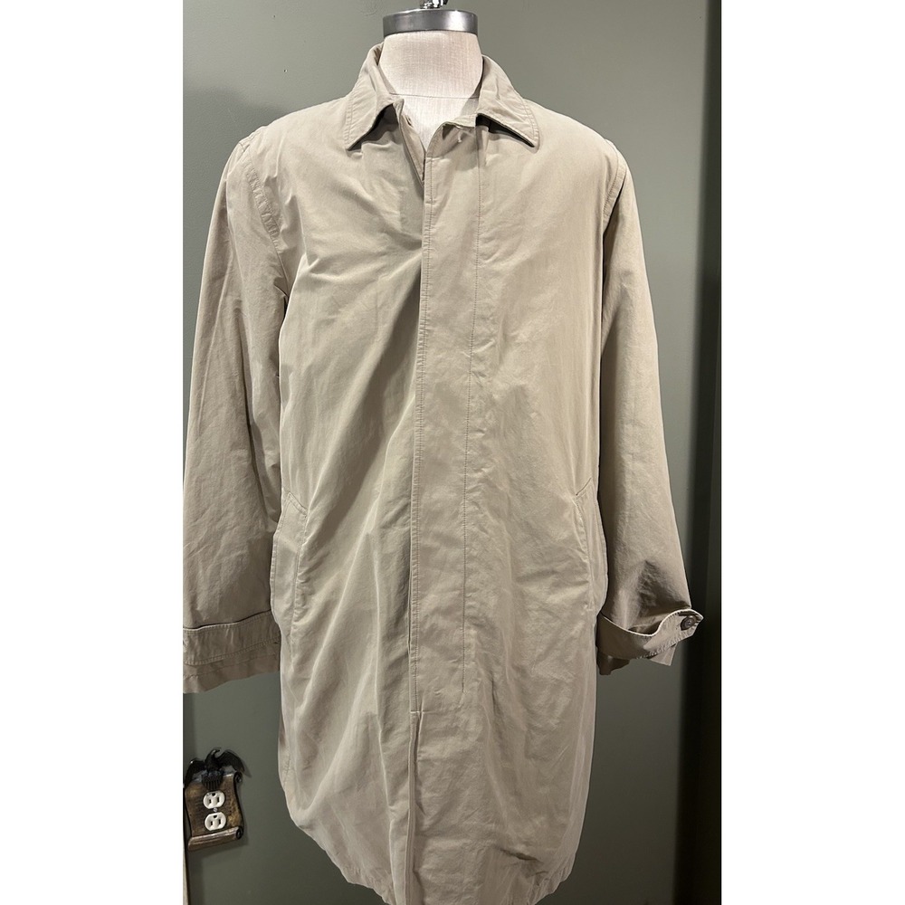 J. Crew Sutherland Trench Coat Tan Mens Sz Lg Classic Business Office Travel